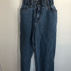 Blue wide leg high waist jeans from Simons, small